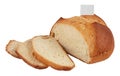 sliced Ã¢â¬â¹Ã¢â¬â¹bread cut out isolated white background with clipping path Royalty Free Stock Photo